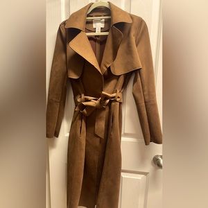 Brown suede, long coat